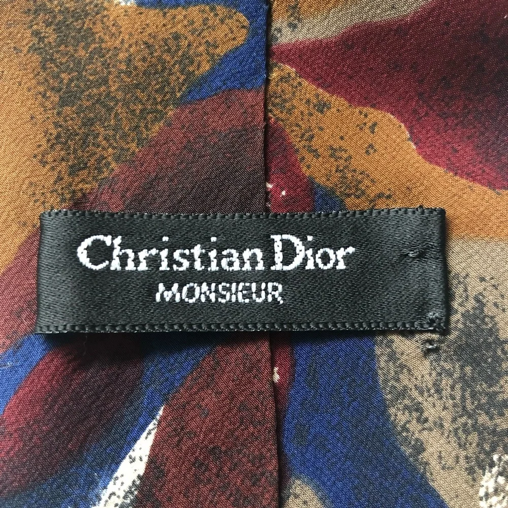 Christian Dior Vintage Abstract Silk Tie - Woven in Italy - Made in USA